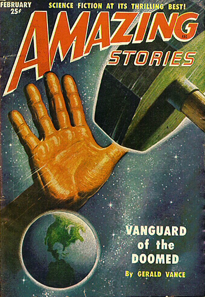 Book Cover For Amazing Stories v25 2 - Vanguard of the Doomed - Gerald Vance