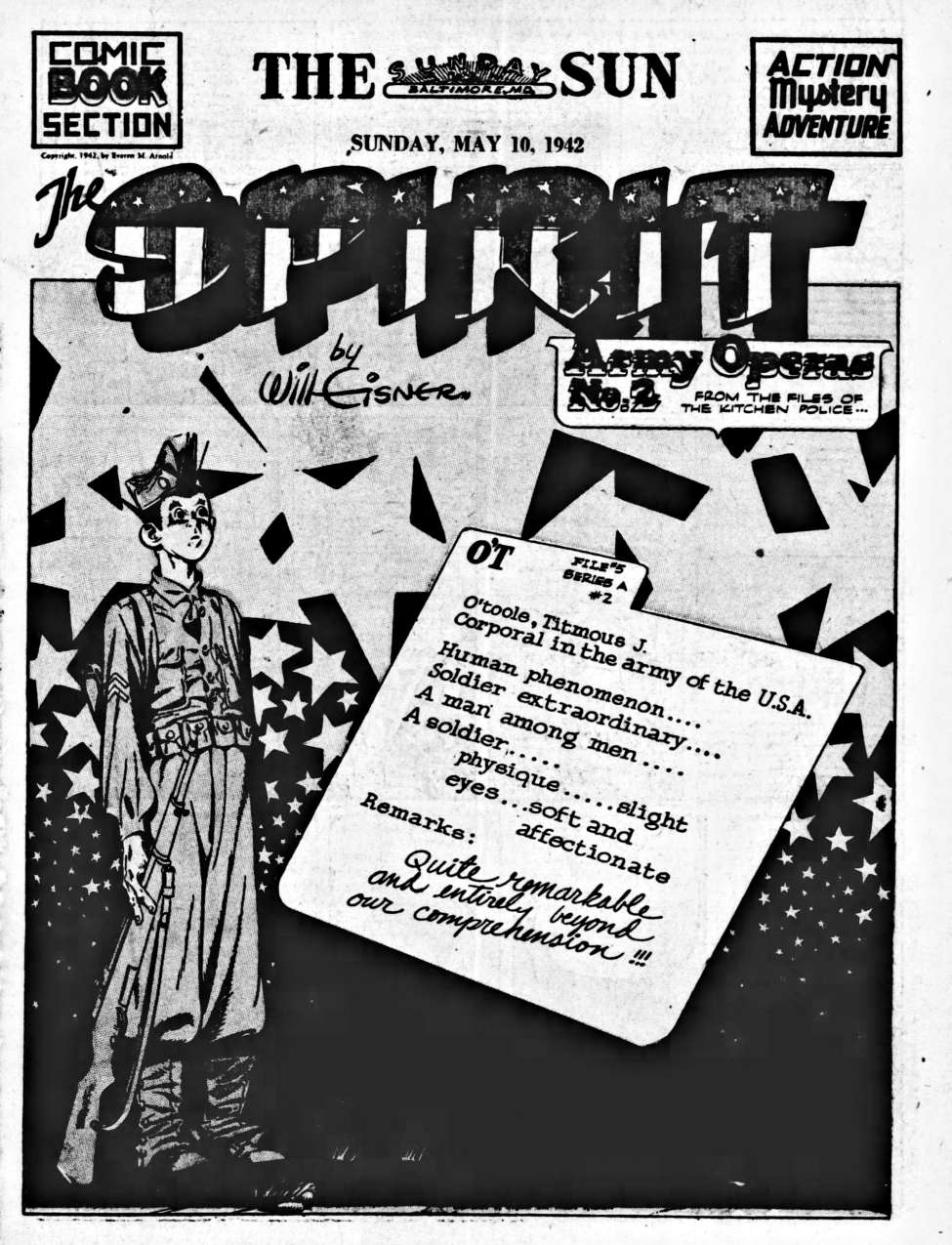 Book Cover For The Spirit (1942-05-10) - Baltimore Sun (b/w) - Version 1