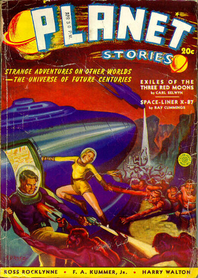 Book Cover For Planet Stories v1 3 - Space-Liner X-87 - Ray Cummings