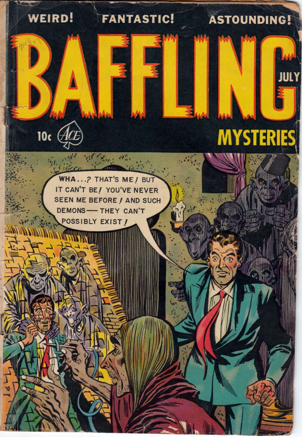 Comic Book Cover For Baffling Mysteries 16