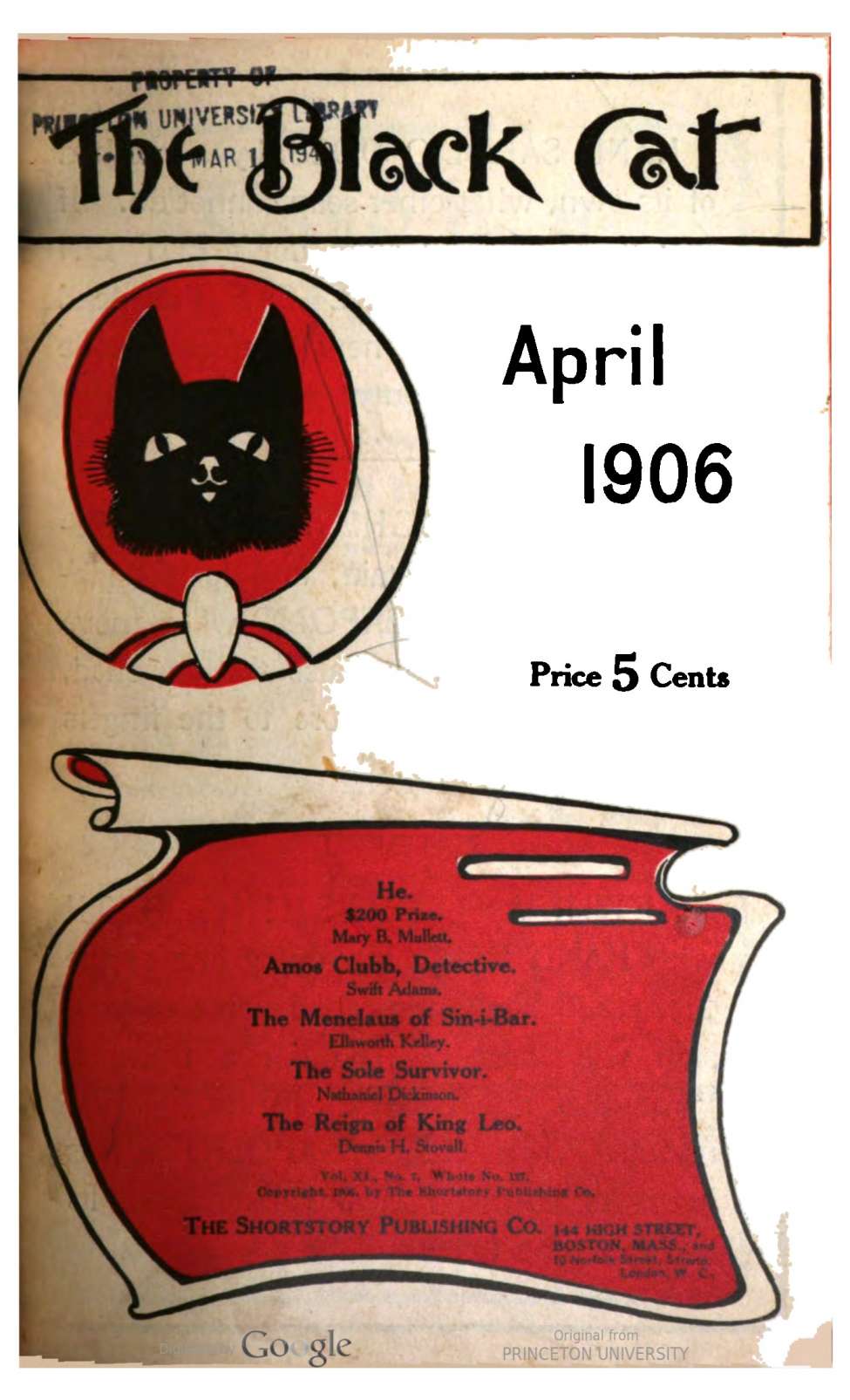 Book Cover For The Black Cat v11 7 - He - Mary B. Mullett