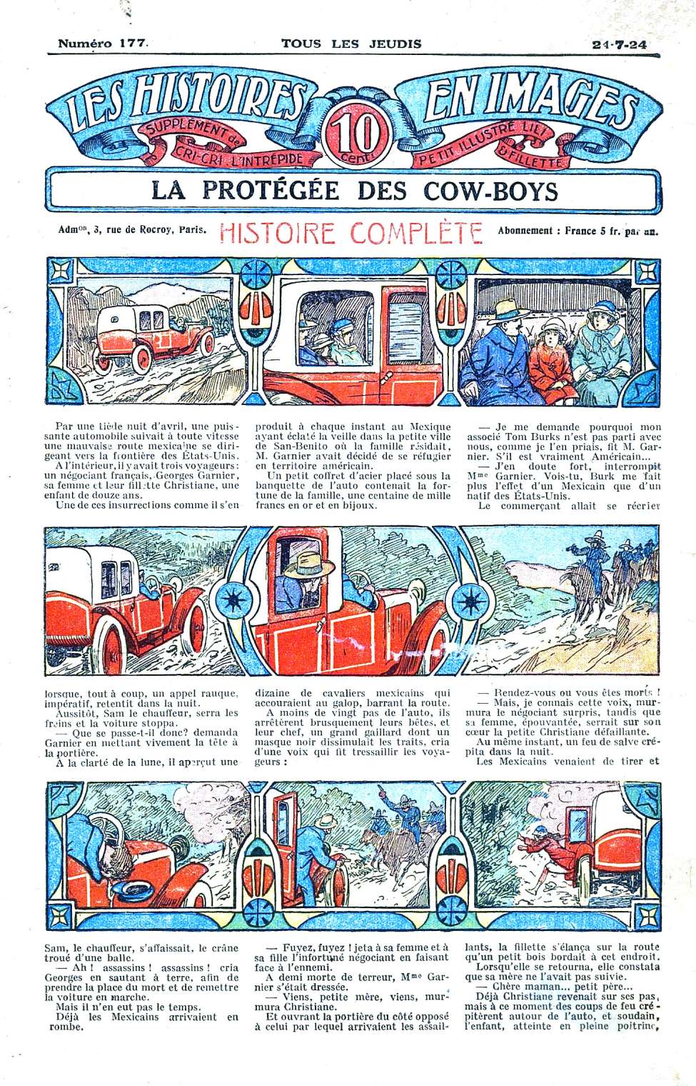 Book Cover For Les Histoires en Images 177 - La Prot&eacute;g&eacute;e des Cow-Boys