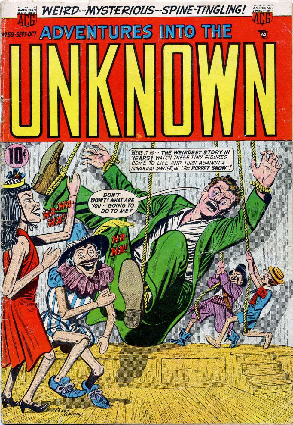 Comic Book Cover For Adventures into the Unknown 59