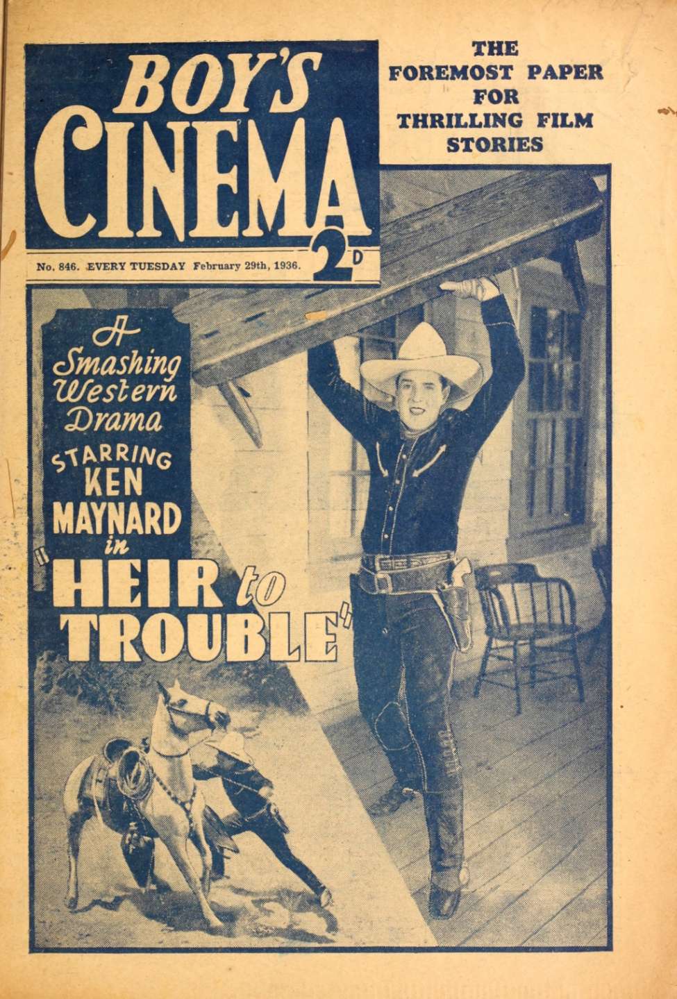 Book Cover For Boy's Cinema 846 - Heir to Trouble - Ken Maynard