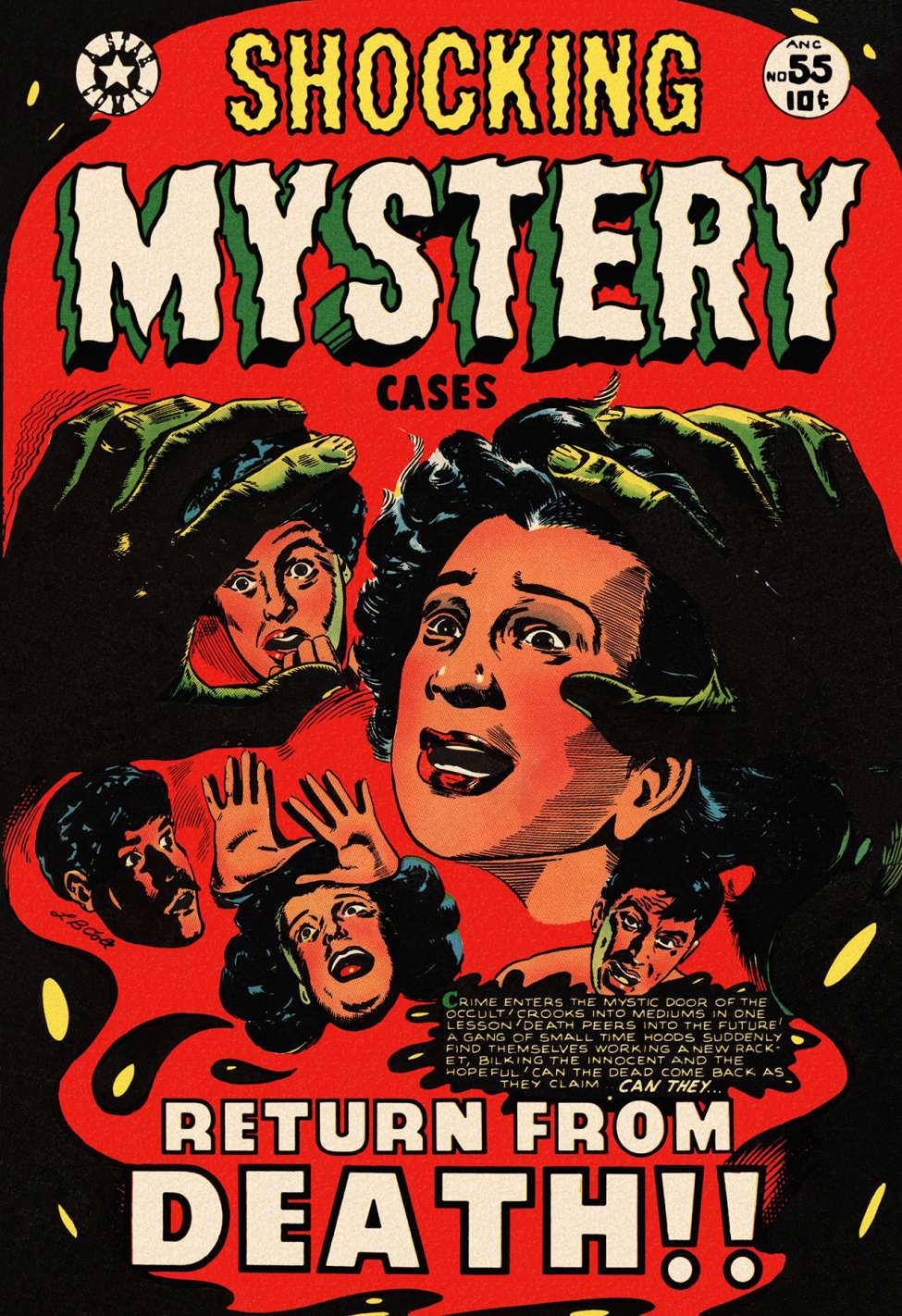 Comic Book Cover For Shocking Mystery Cases 55