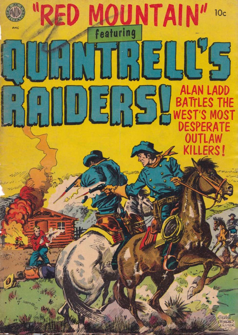Comic Book Cover For Red Mountain Featuring Quantrell's Raiders