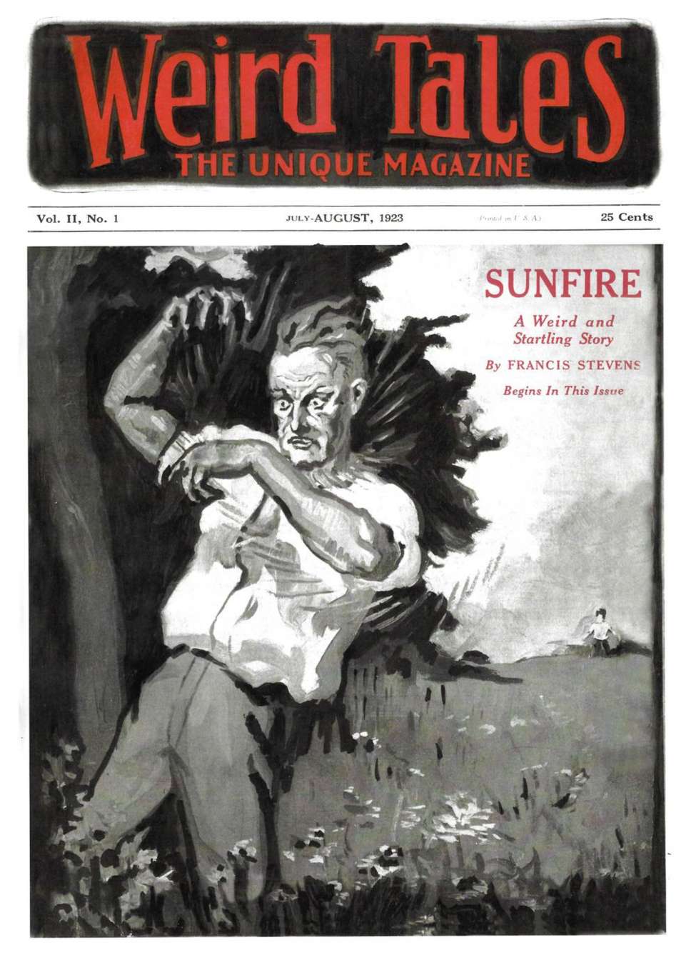 Book Cover For Weird Tales v2 1 - Sunfire - Francis Stevens