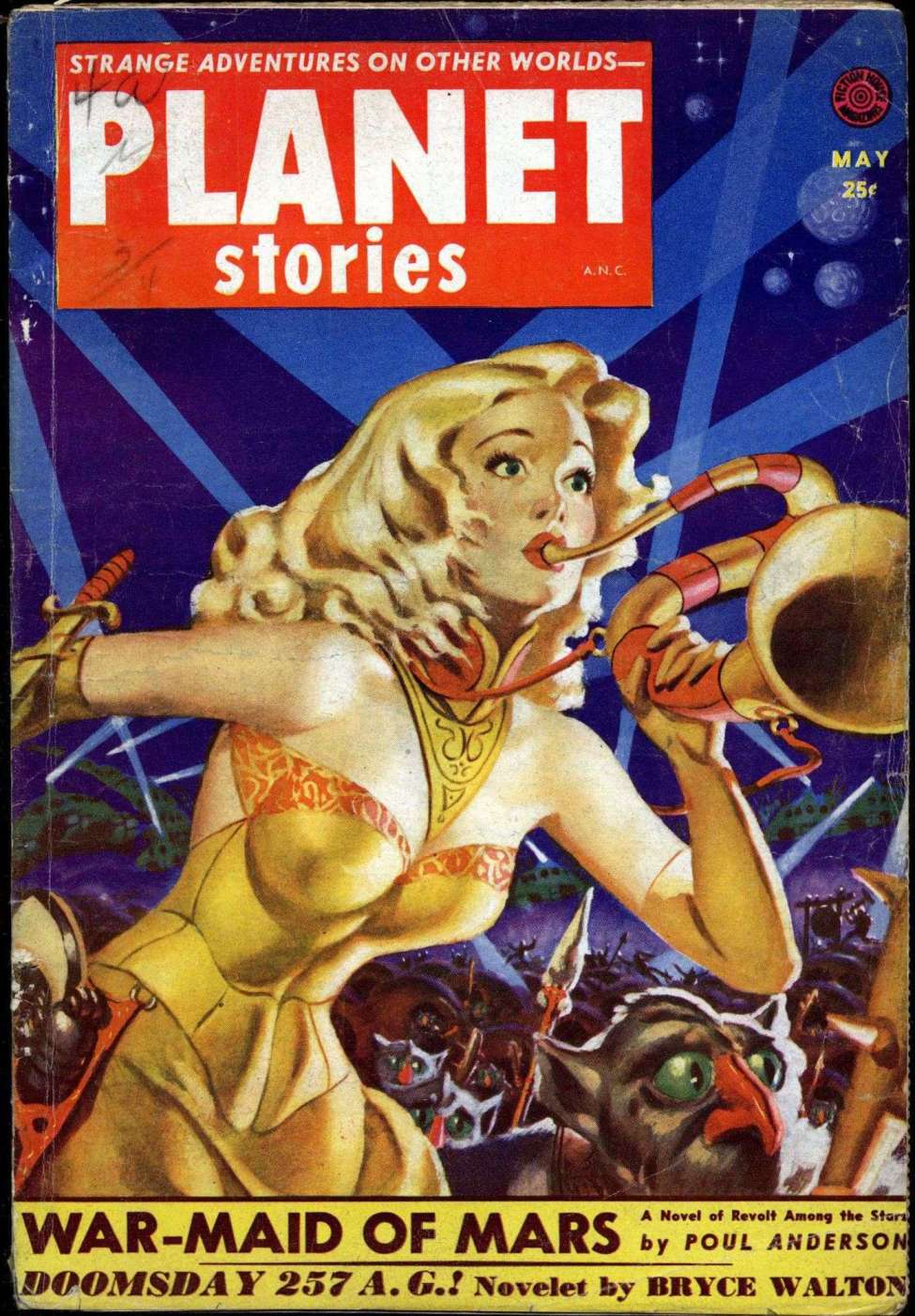 Book Cover For Planet Stories v5 6 - War-Maid of Mars - Poul Anderson
