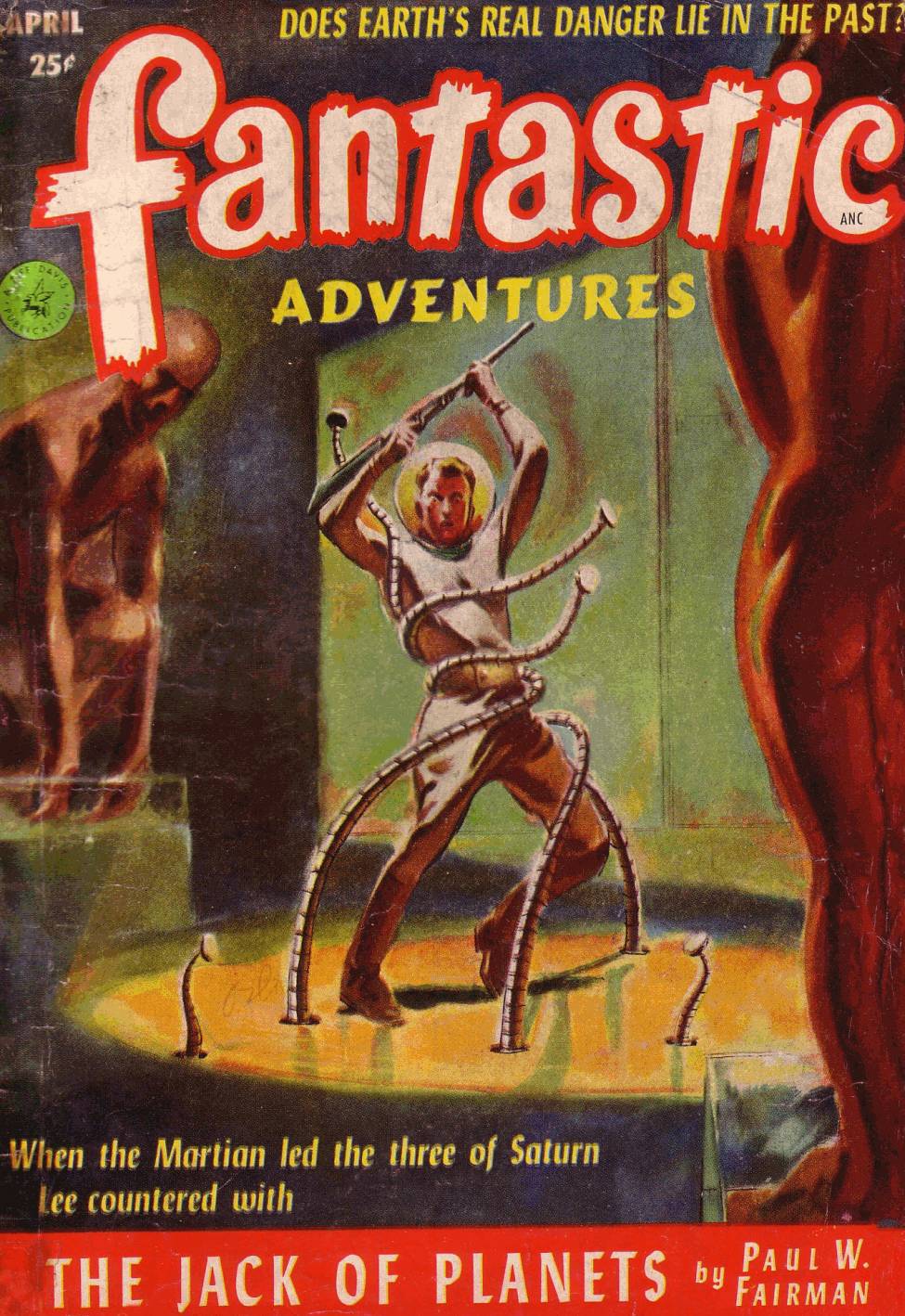 Book Cover For Fantastic Adventures v14 4 - The Jack of Planets - Paul W. Fairman