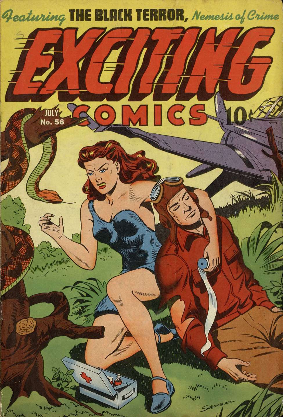 Comic Book Cover For Exciting Comics 56