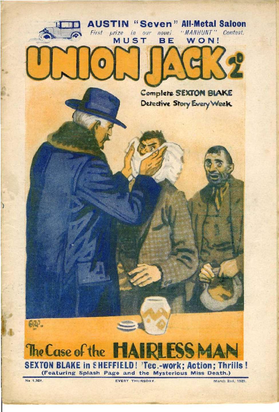 Book Cover For Union Jack 1324 - The Case of the Hairless Man