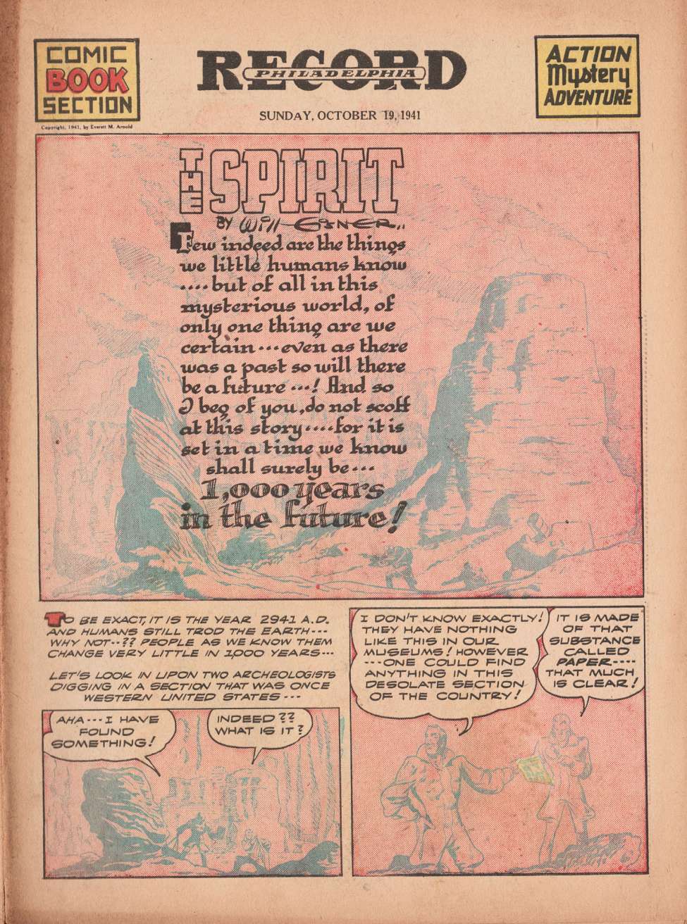 Comic Book Cover For The Spirit (1941-10-19) - Philadelphia Record