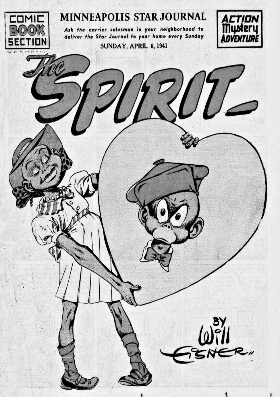 Book Cover For The Spirit (1941-04-06) - Minneapolis Star Journal (b/w)