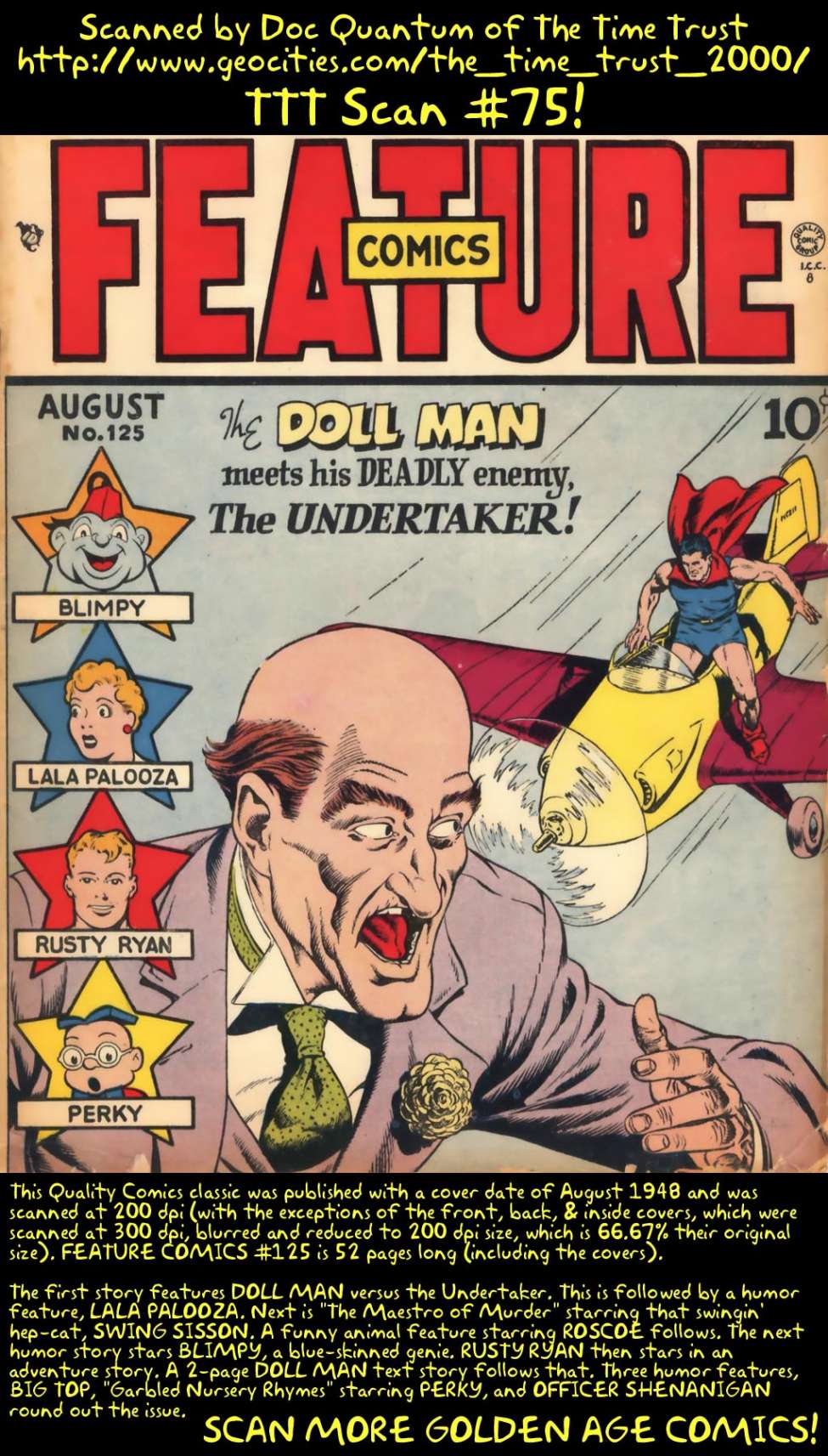 Comic Book Cover For Feature Comics 125