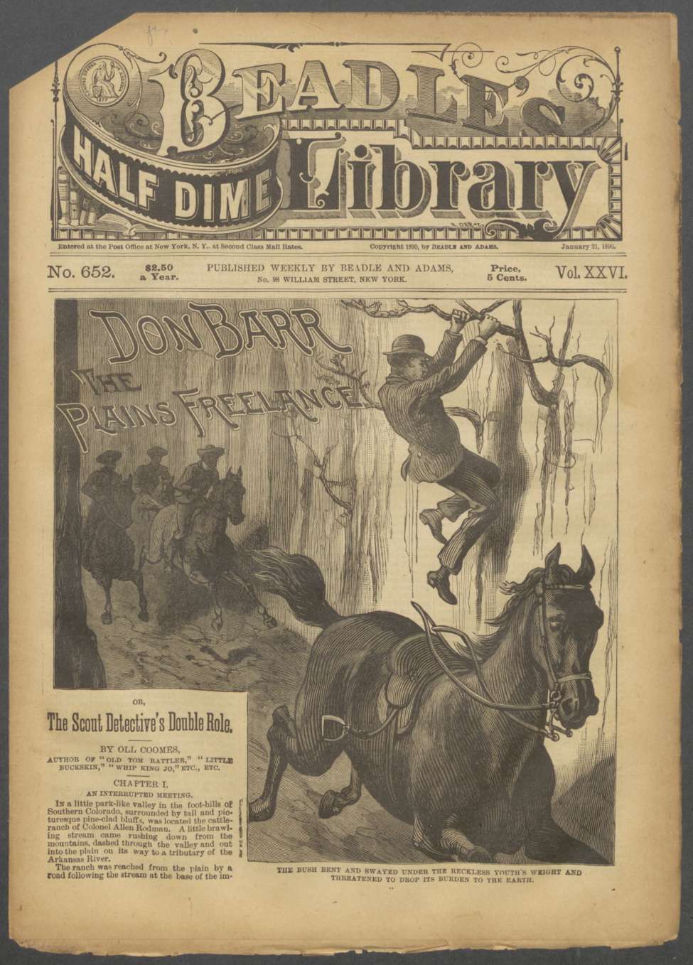 Book Cover For Beadle's Half Dime Library 652 - Don Barr, the Plains Freelance