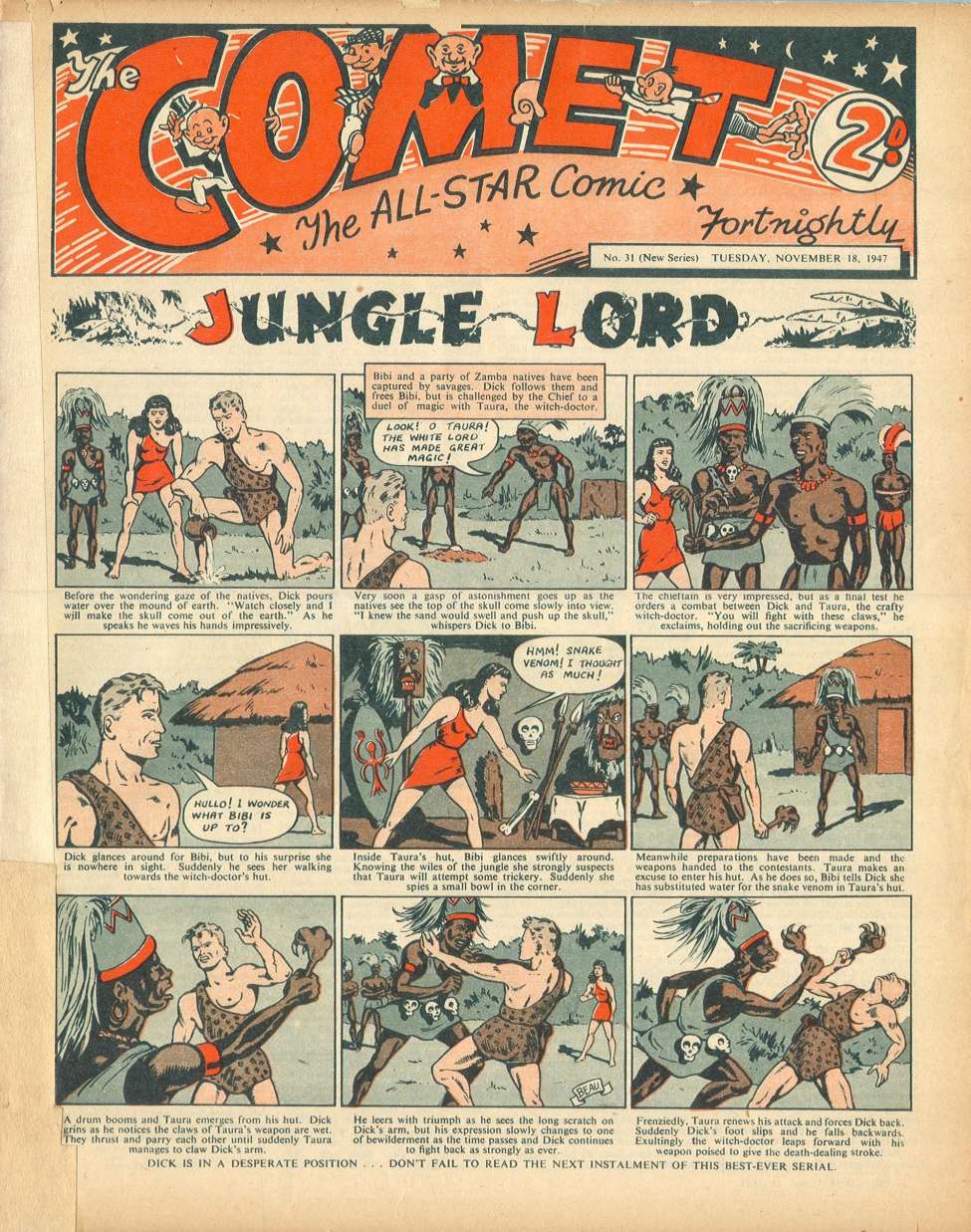 Comic Book Cover For The Comet 31