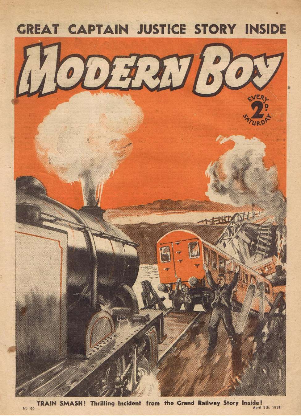 Comic Book Cover For The Modern Boy 60 - Train Smash!