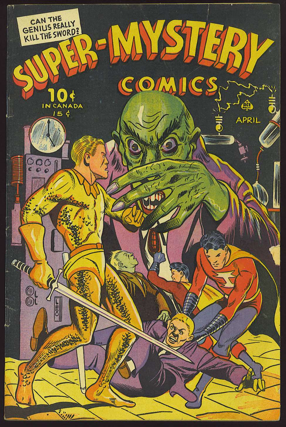 Comic Book Cover For Super-Mystery Comics v4 6 - Version 1