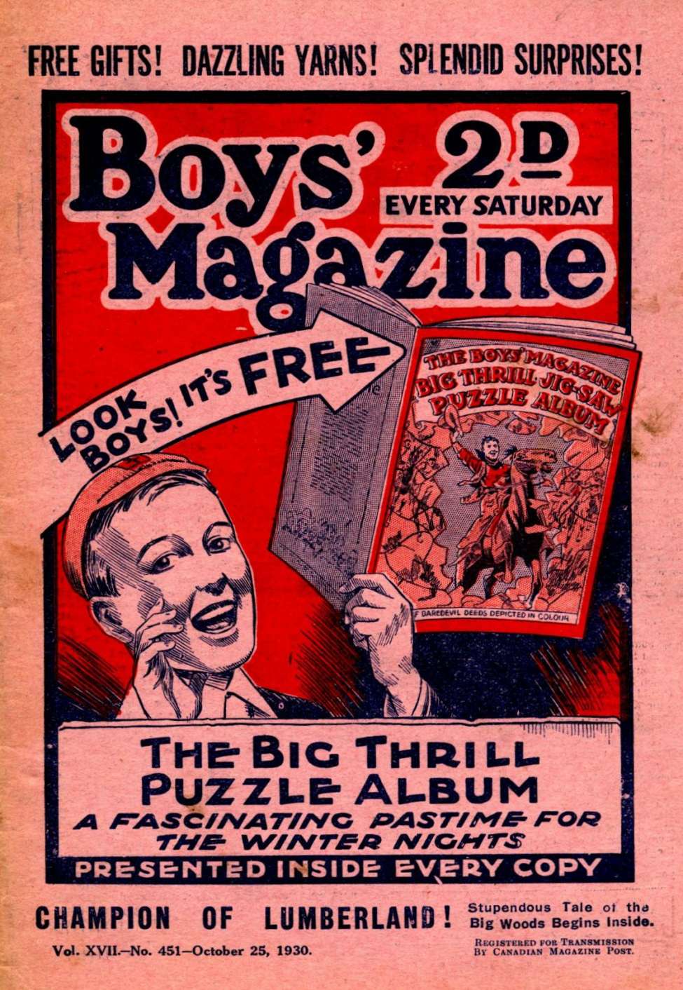 Book Cover For Boys' Magazine 451