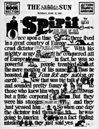 Large Thumbnail For The Spirit (1941-06-22) - Baltimore Sun (b/w)