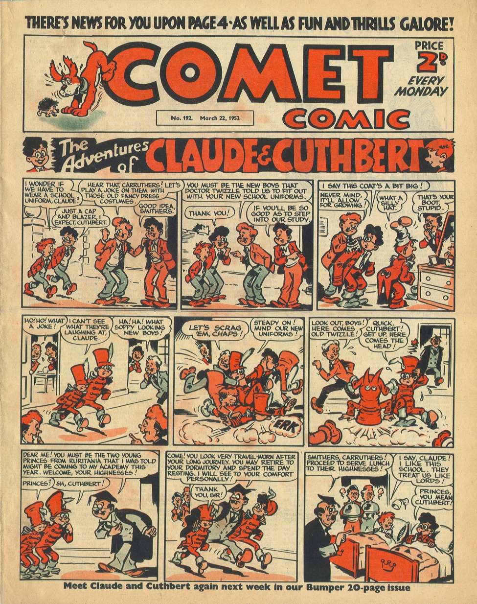 Comic Book Cover For The Comet 192