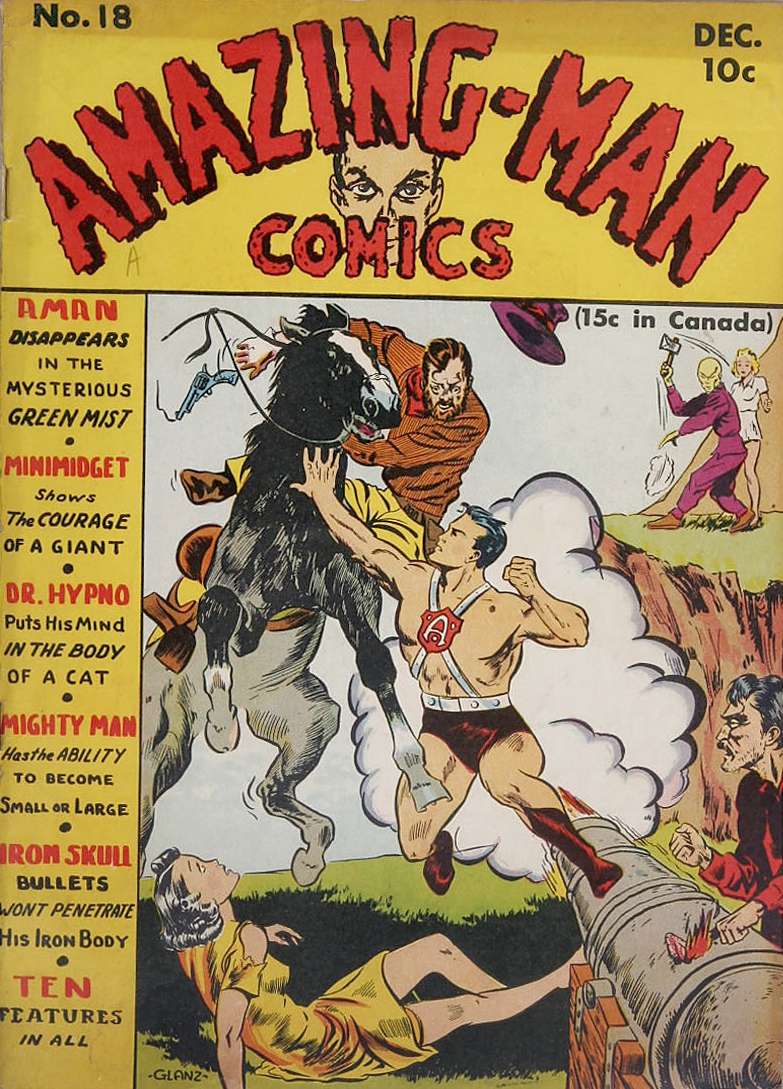 Comic Book Cover For Amazing Man Comics 18 (paper/2fiche)