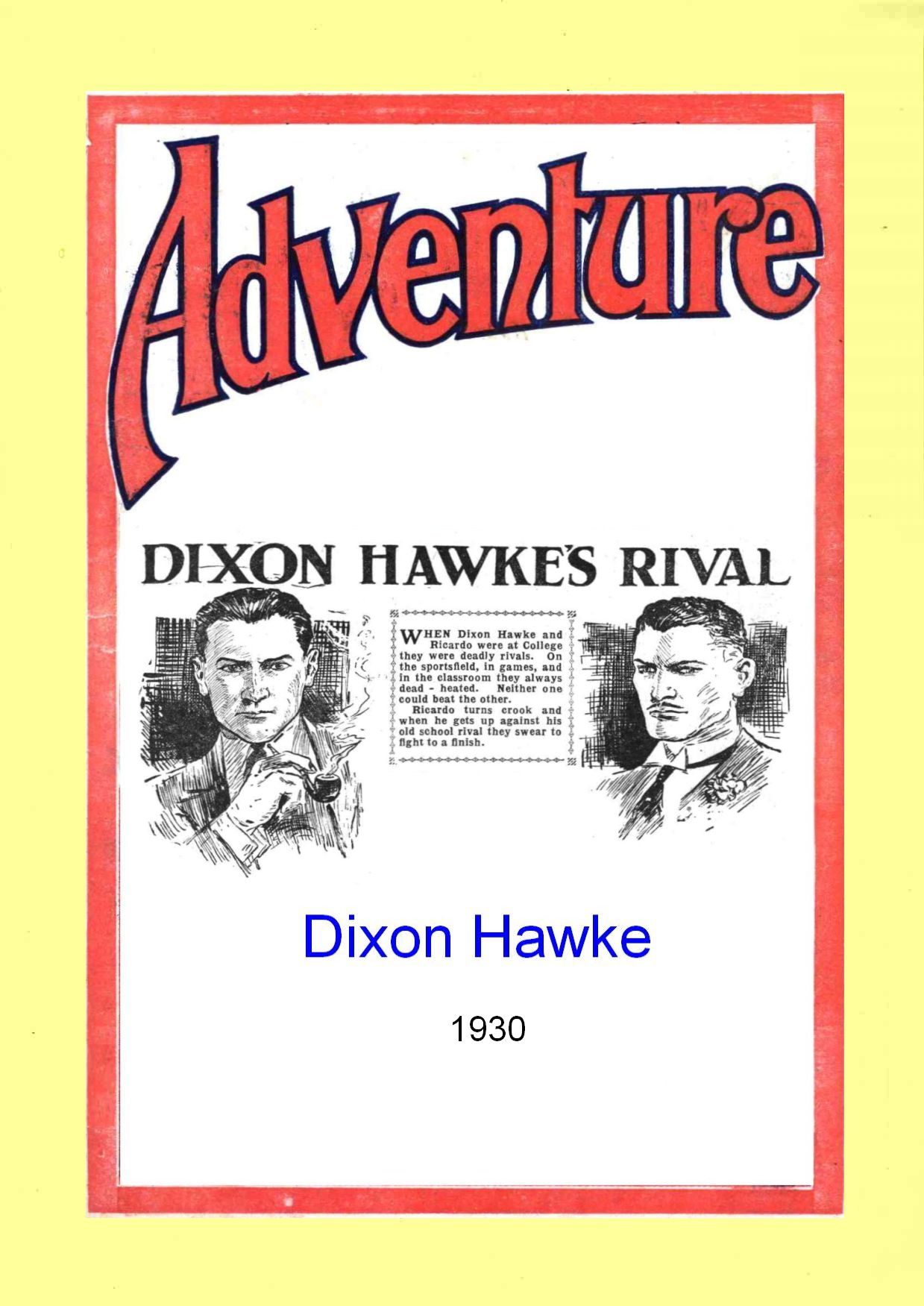Book Cover For Dixon Hawke's Rival
