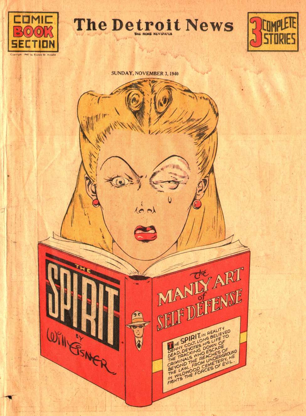 Comic Book Cover For The Spirit (1940-11-03) - Detroit News