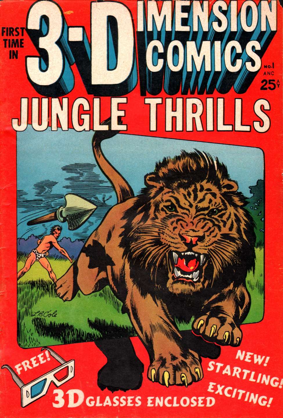 Comic Book Cover For Jungle Thrills 3-D