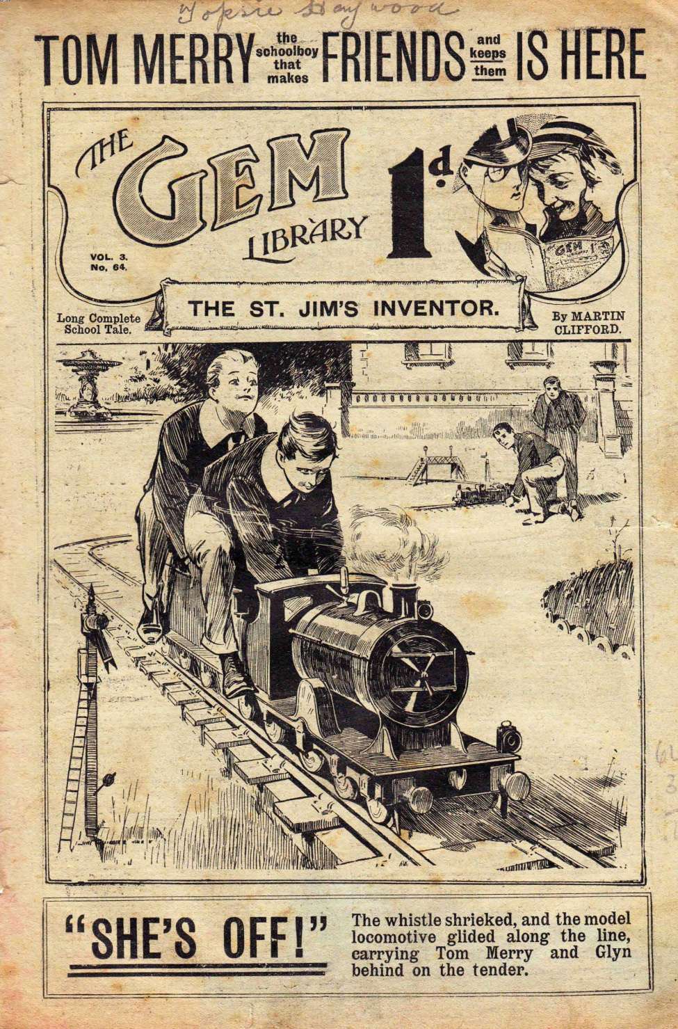 Comic Book Cover For The Gem v2 64 - The St. Jim’s Inventor