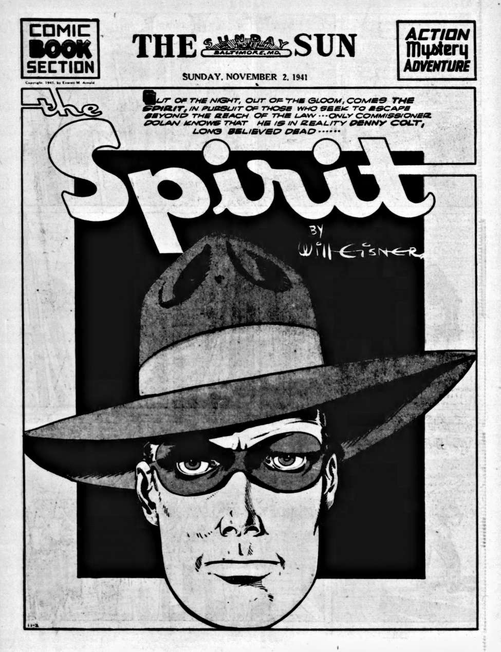 Book Cover For The Spirit (1941-11-02) - Baltimore Sun (b/w)