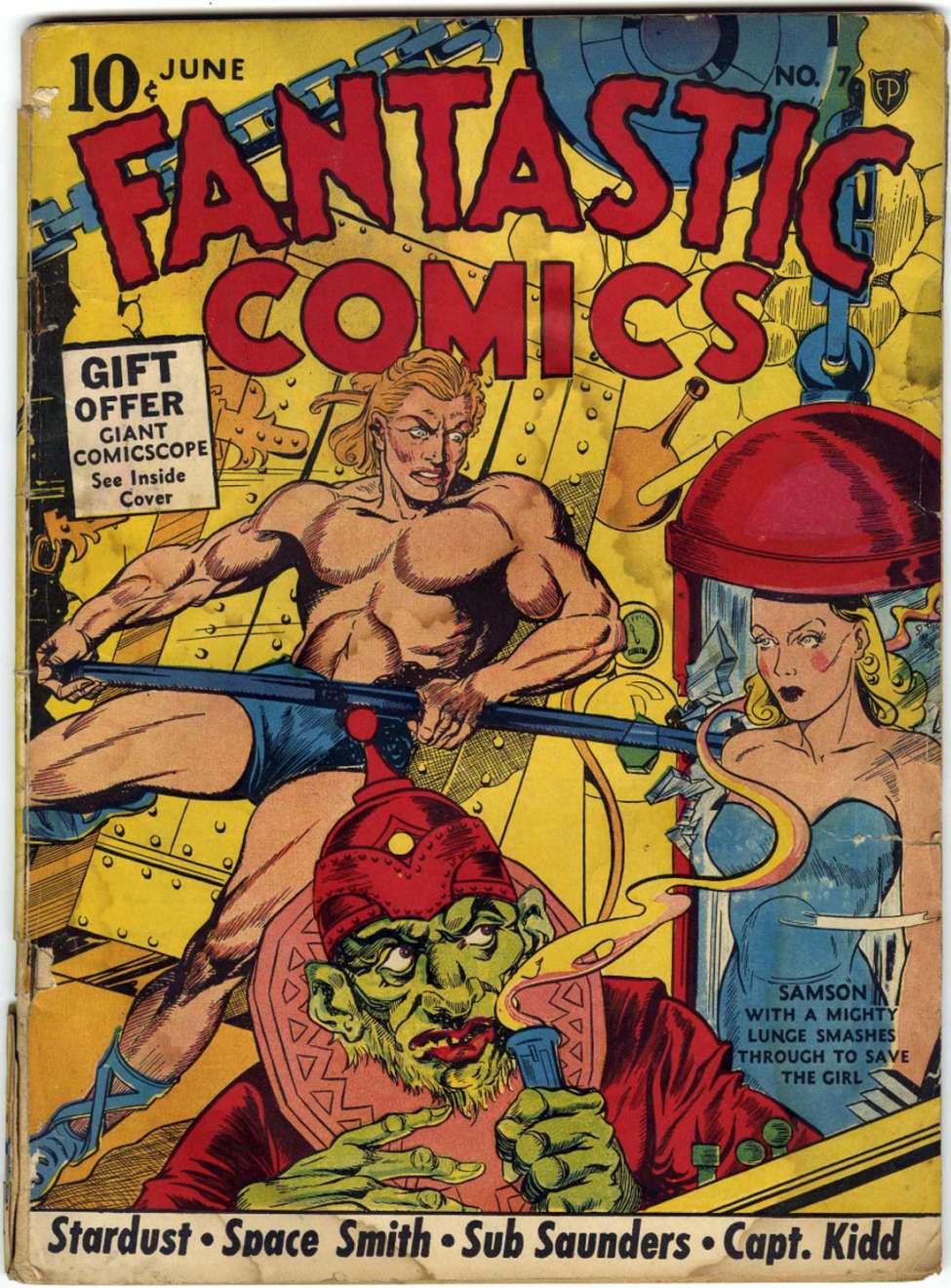 Comic Book Cover For Fantastic Comics 7 (paper/12fiche) - Version 2