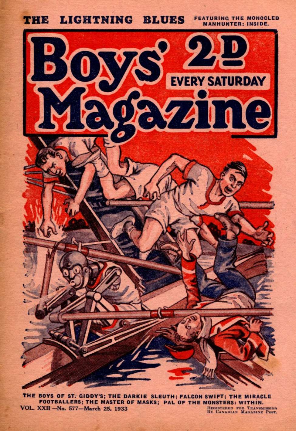 Comic Book Cover For Boys' Magazine 577