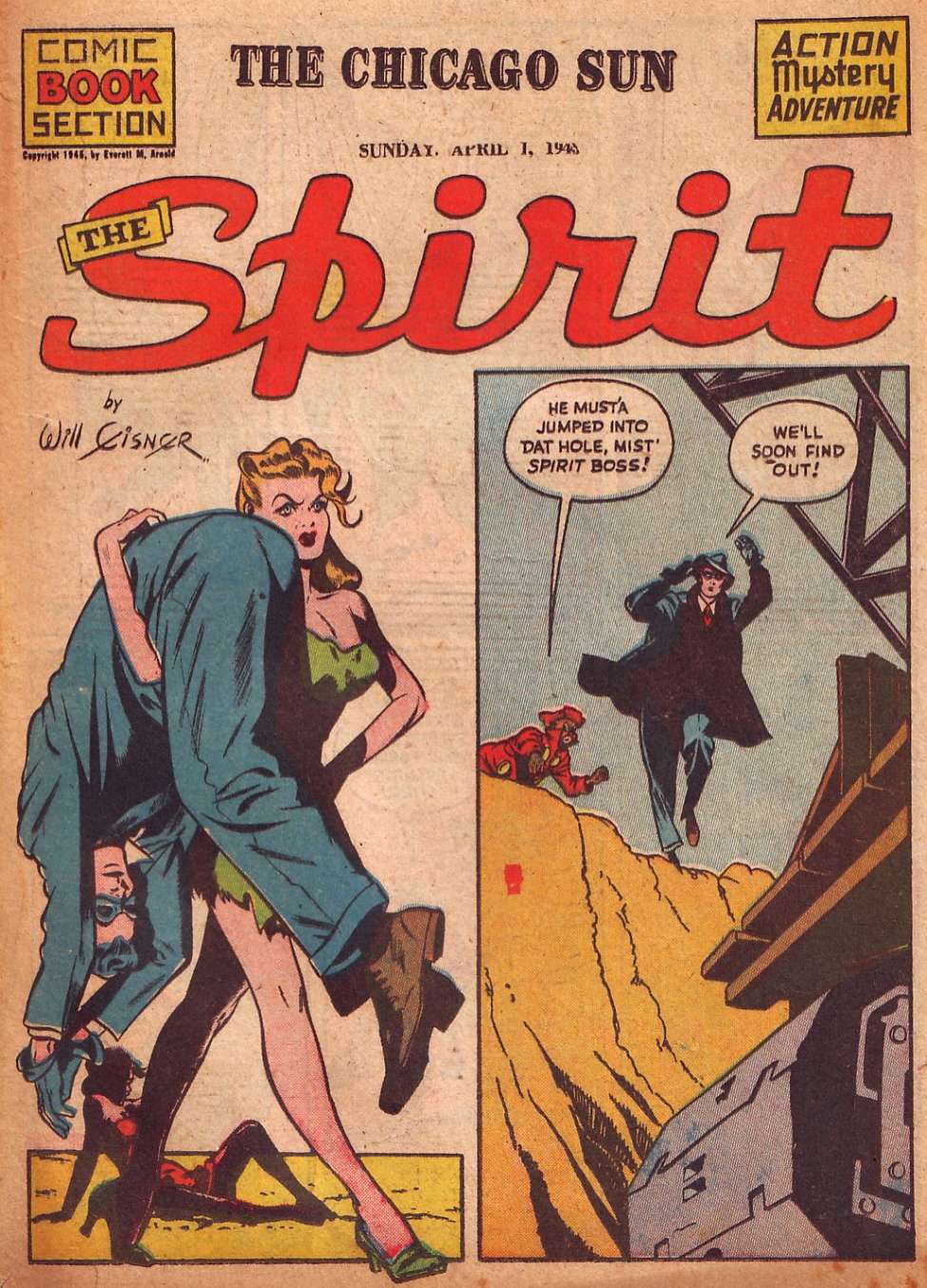 Comic Book Cover For The Spirit (1945-04-01) - Chicago Sun