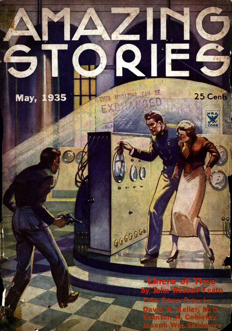 Book Cover For Amazing Stories v10 2 - Liners of Time - John Russell Fearn