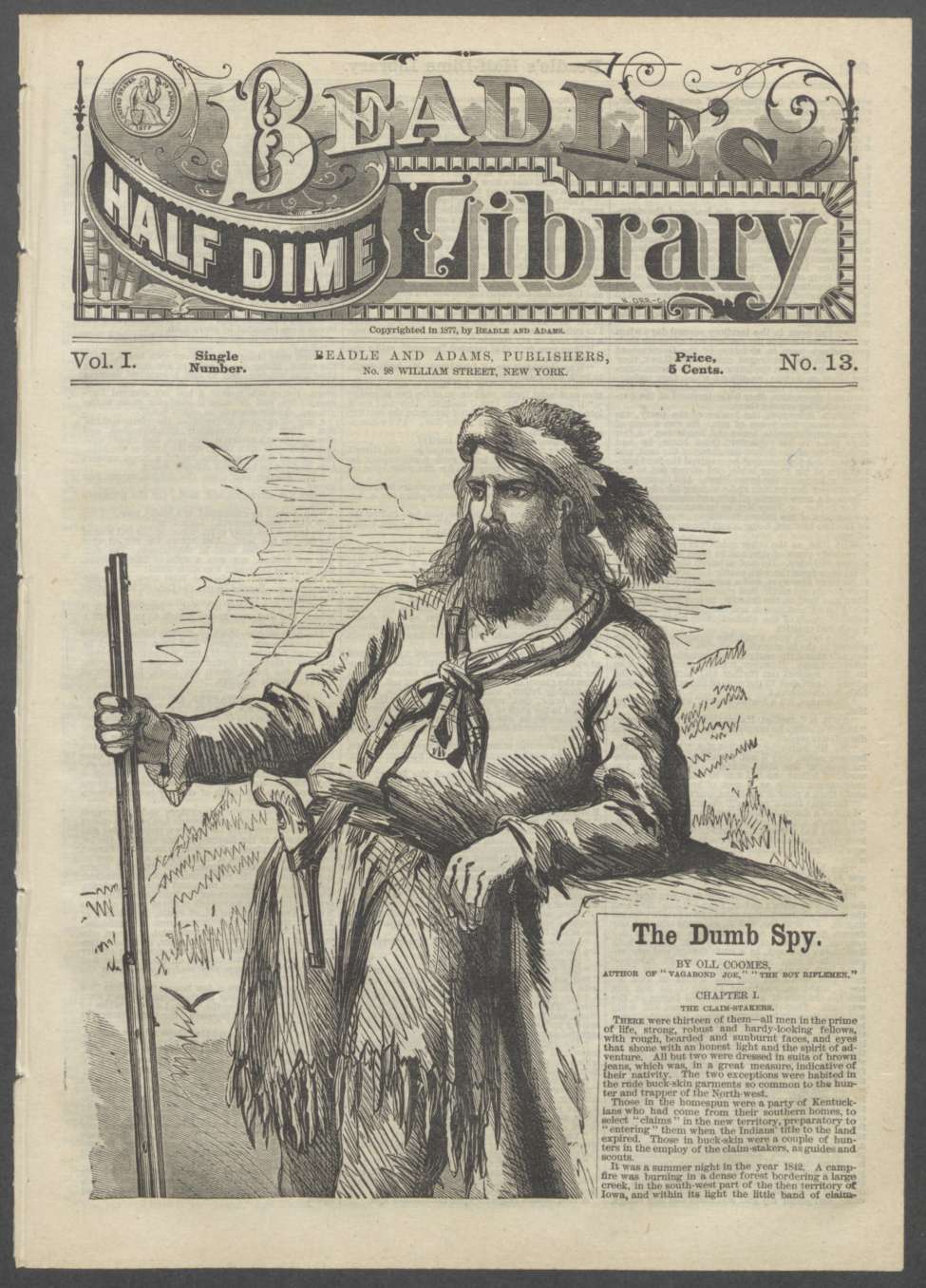 Book Cover For Beadle's Half Dime Library 13 - The Dumb Spy