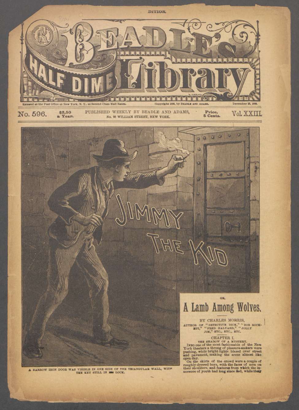 Book Cover For Beadle's Half Dime Library 596 - Jimmy the Kid