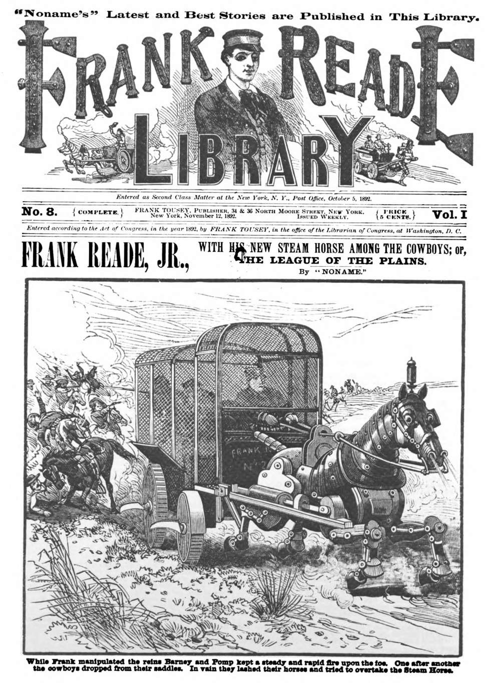 Comic Book Cover For v01 8 - Frank Reade with His New Steam Horse Among the Cowboys