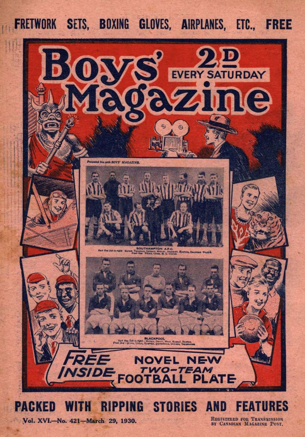 Comic Book Cover For Boys' Magazine 421