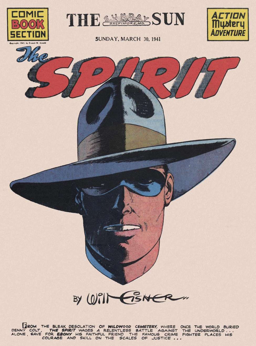 Comic Book Cover For The Spirit (1941-03-30) - Baltimore Sun