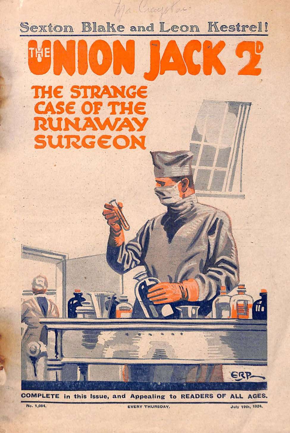 Book Cover For Union Jack 1084 - The Strange Case of the Runaway Surgeon