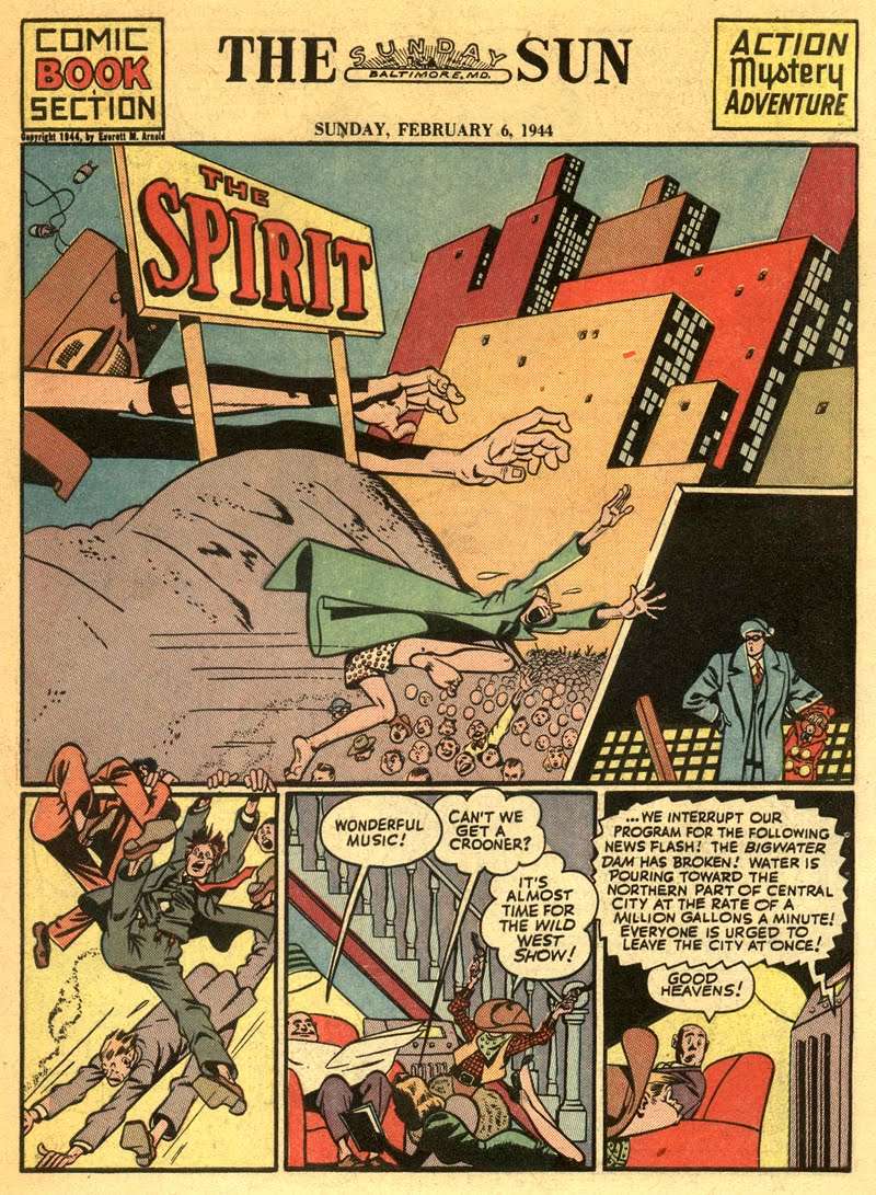 Comic Book Cover For The Spirit (1944-02-06) - Baltimore Sun