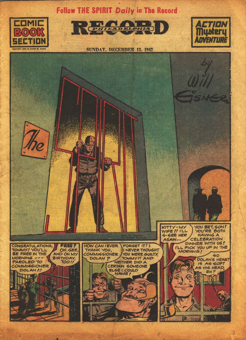 Comic Book Cover For The Spirit (1942-12-13) - Philadelphia Record