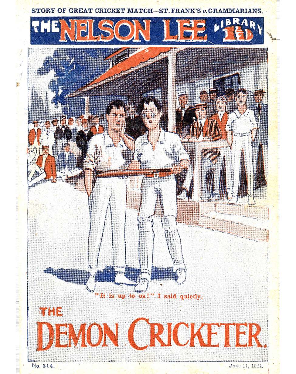 Book Cover For Nelson Lee Library s1 314 - The Demon Cricketer