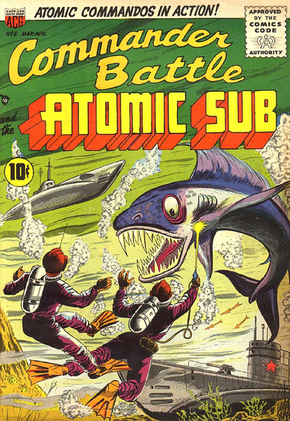 Comic Book Cover For Commander Battle and the Atomic Sub 5