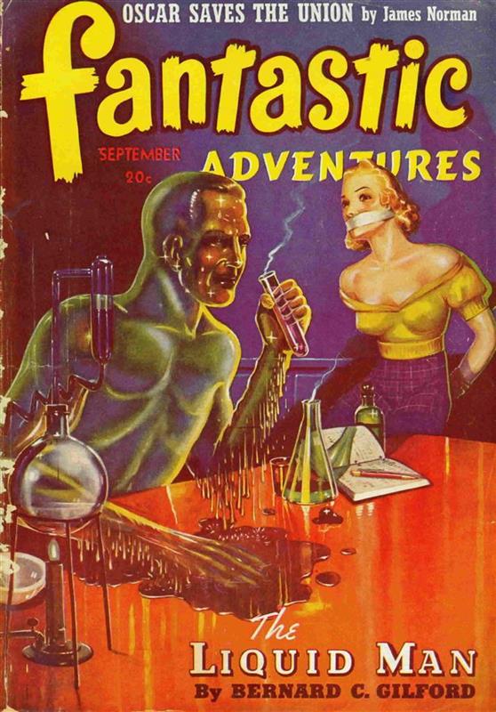 Book Cover For Fantastic Adventures v3 7 - The Liquid Man - Bernard C. Gilford