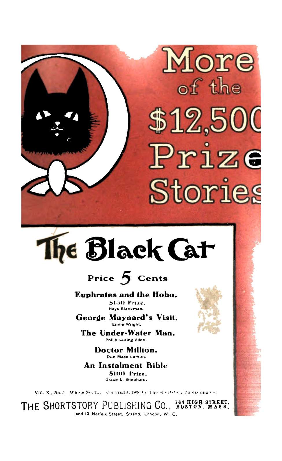 Book Cover For The Black Cat v10 5 - Euphrates and the Hobo - Hays Blackman