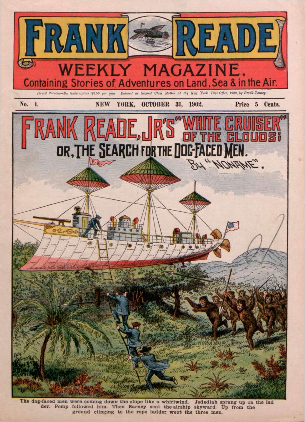 Comic Book Cover For Frank Reade Weekly Magazine v1 1 - White Cruiser of the Clouds