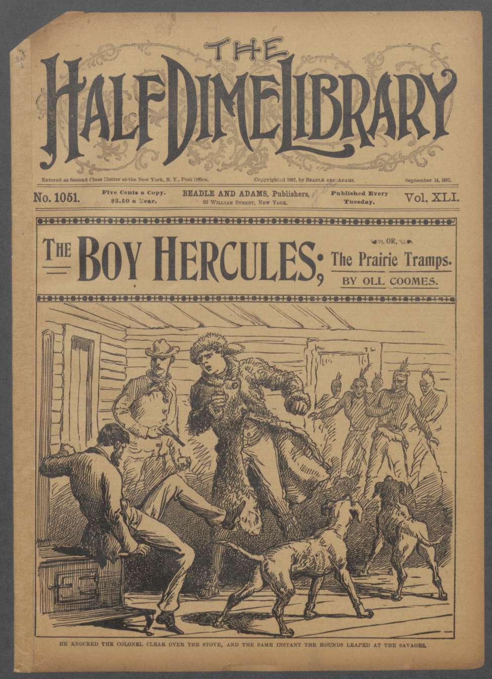 Book Cover For Beadle's Half Dime Library 1051 - The Boy Hercules