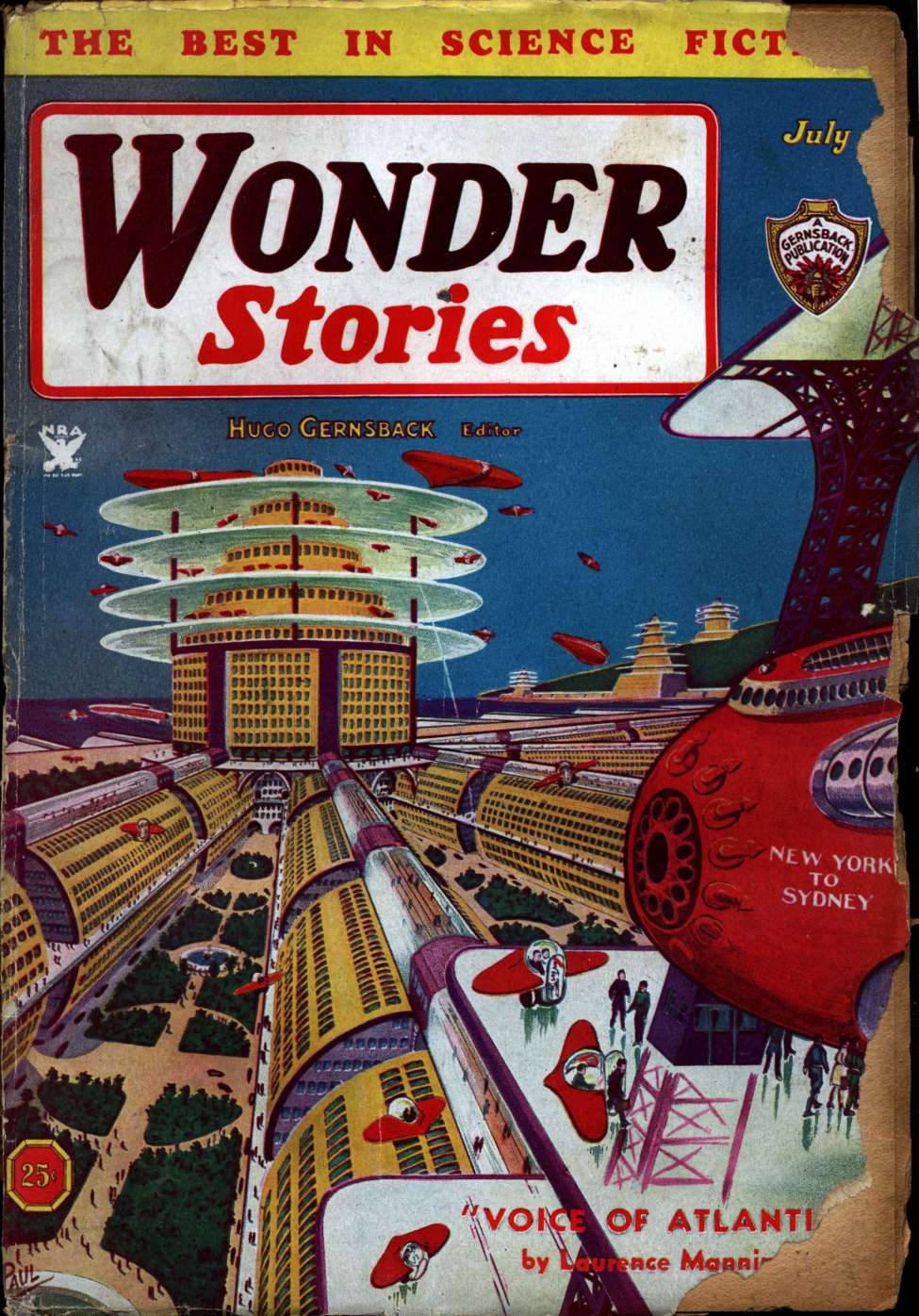 Book Cover For Wonder Stories v6 2 - Enslaved Brains - Eando Binder